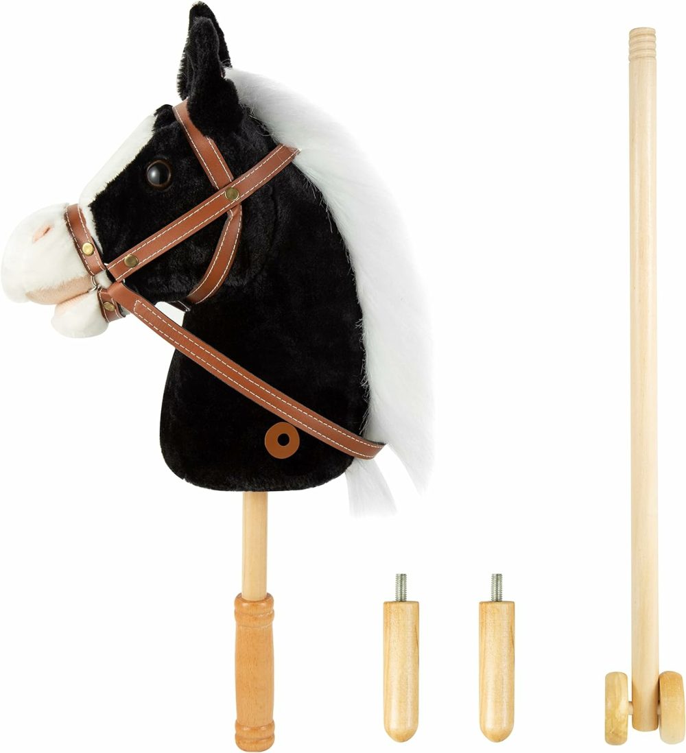 36” Plush Horse Riding Stick   Handsewn Head  Sturdy Wood Stick  Plus Neighing & Clip-Clop Sounds-1  |  Stick Horses All Toys Stick Horses