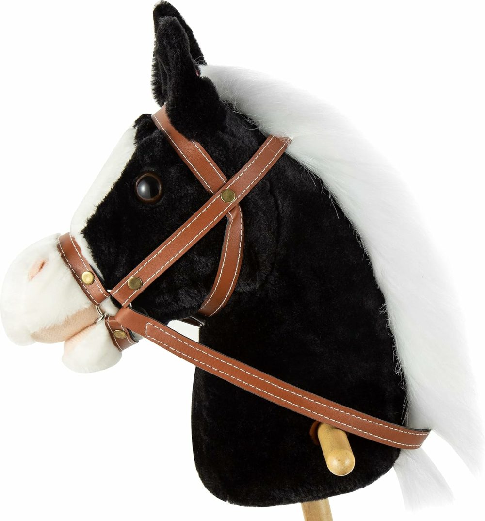 36” Plush Horse Riding Stick   Handsewn Head  Sturdy Wood Stick  Plus Neighing & Clip-Clop Sounds-1  |  Stick Horses All Toys Stick Horses