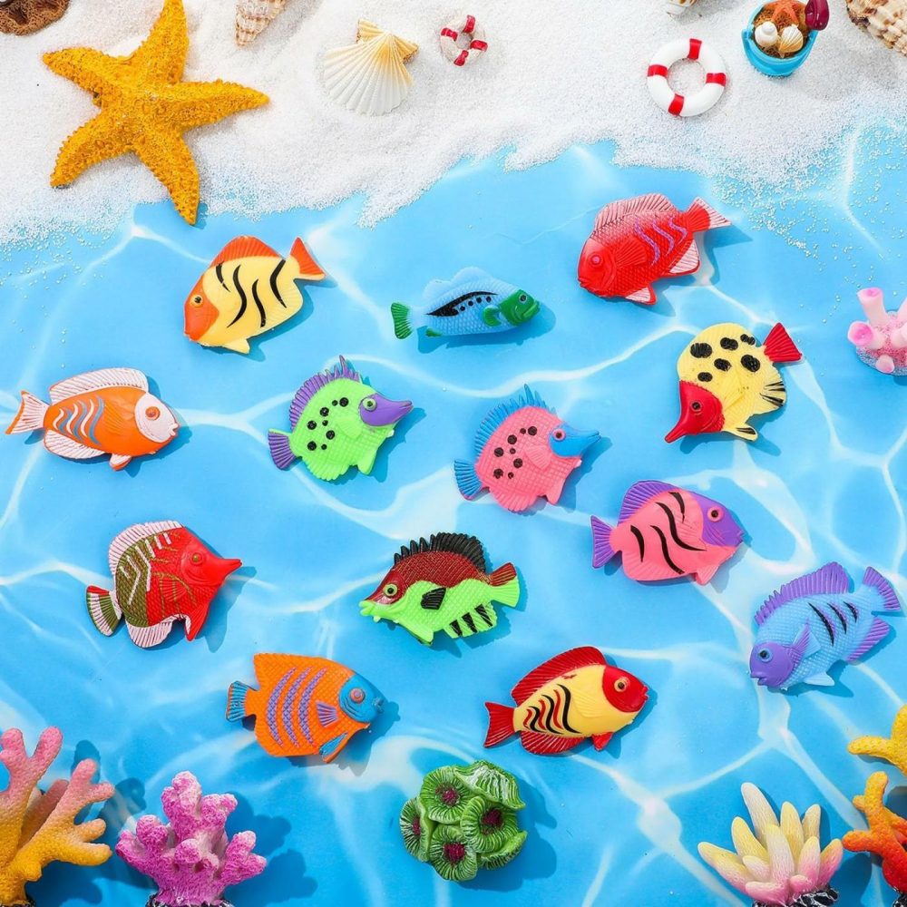 36Pcs Plastic Fish Toys  Tropical Fish  Mini Plastic Fish  Toy Fish Set For Children’s Party Supplies And Decoration  |  Bath Toys All Toys Bath Toys