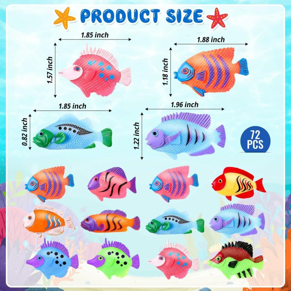 36Pcs Plastic Fish Toys  Tropical Fish  Mini Plastic Fish  Toy Fish Set For Children’s Party Supplies And Decoration  |  Bath Toys All Toys Bath Toys