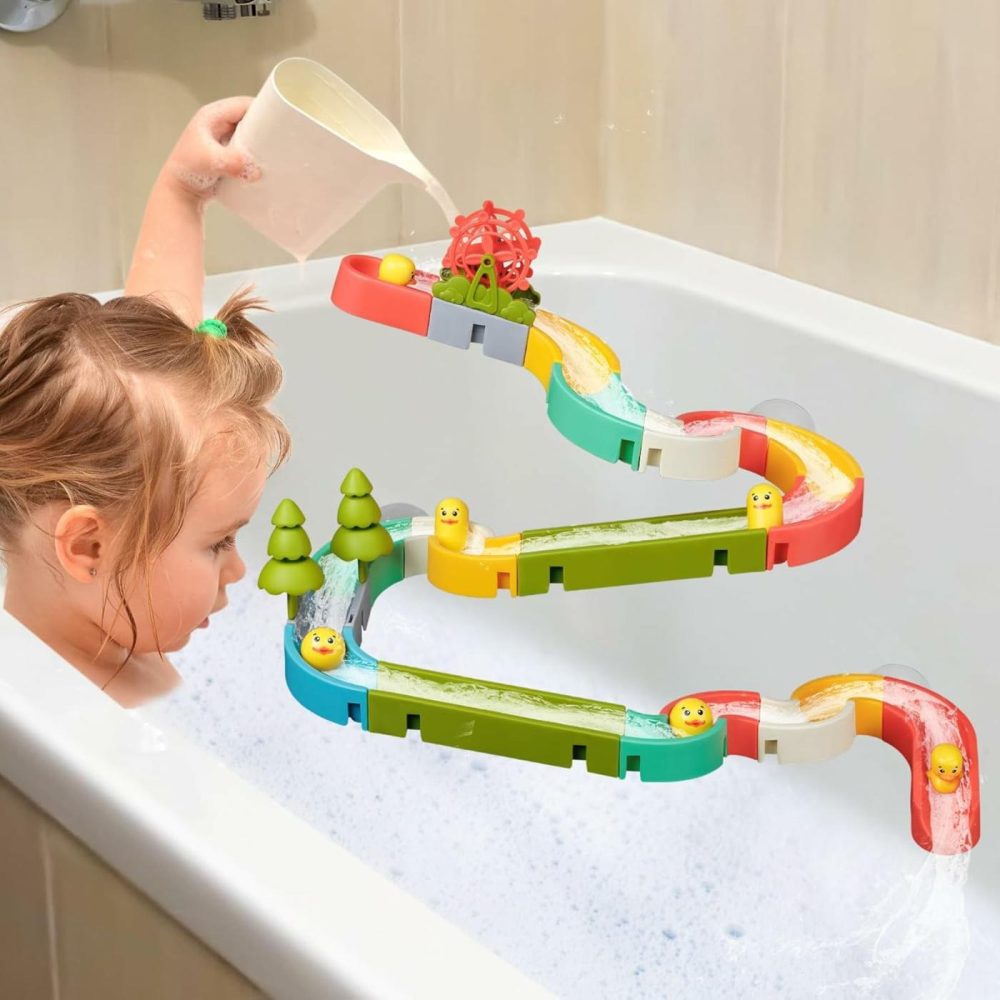 38 Pcs Duck Slide Toys  Bath Toys For Kids Ages 4-8  Diy Building Kit For Ages 5-7  Bathtub Time Birthday Gifts For Toddler 3 + Year Old  |  Bath Toys All Toys Bath Toys