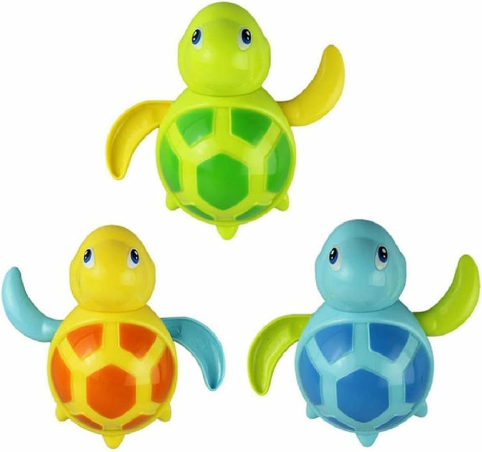 3Pcs Bath Swimming Turtle Toy For Baby Toddler  Wind Up Chain Bathing Water Toy  Swimming Bathtub Pool Cute Swimming Turtle Toys For Boys Girls.  |  Bath Toys All Toys Bath Toys