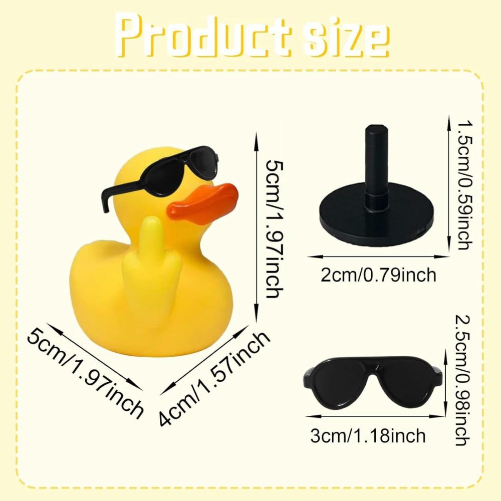 3Pcs Middle Finger Duck,Unique Rubber Ducks  Jeep Rubber Ducks With Sunglasses For Bathroom Car Dashboard Decoration Home Ornament Creative Gift…  |  Bath Toys All Toys Bath Toys