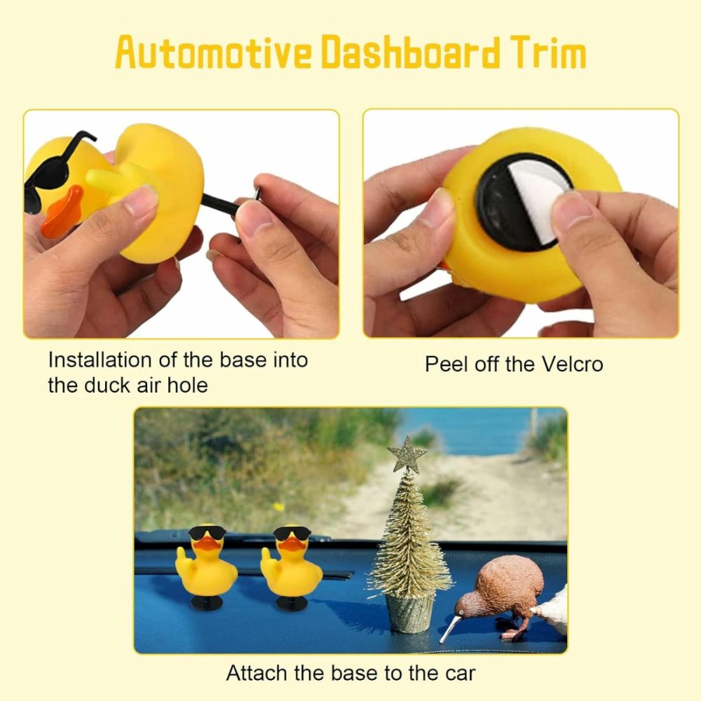 3Pcs Middle Finger Duck,Unique Rubber Ducks  Jeep Rubber Ducks With Sunglasses For Bathroom Car Dashboard Decoration Home Ornament Creative Gift…  |  Bath Toys All Toys Bath Toys