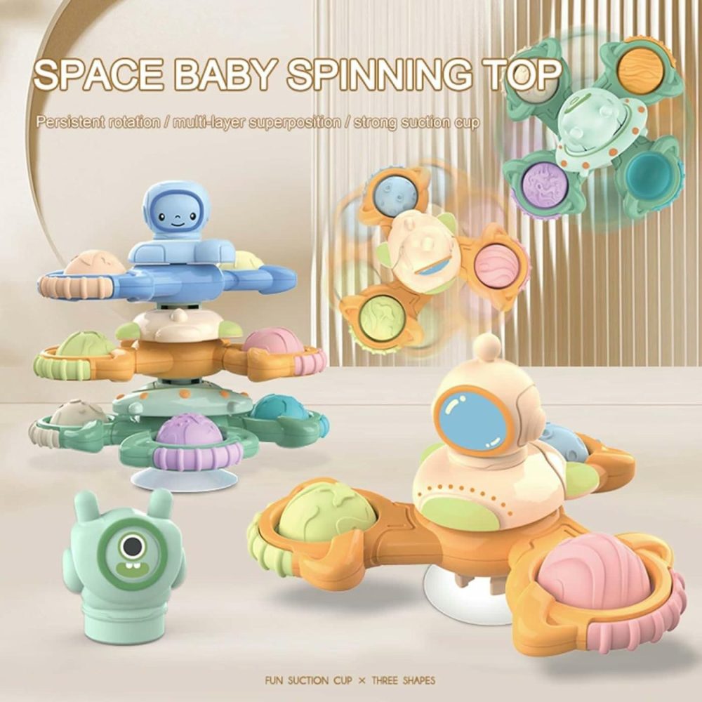 3Pcs Suction Cup Spinner Toy For Baby  Baby Toys  Fidget Toys  Bath Toys  2 Year Old Toys For Boy Girl  Easter Gift   Toys For 2 3 Year Old Boys Girls  Sensory Toys For Toddlers  Spinning Tops  |  Spinning Tops All Toys Spinning Tops