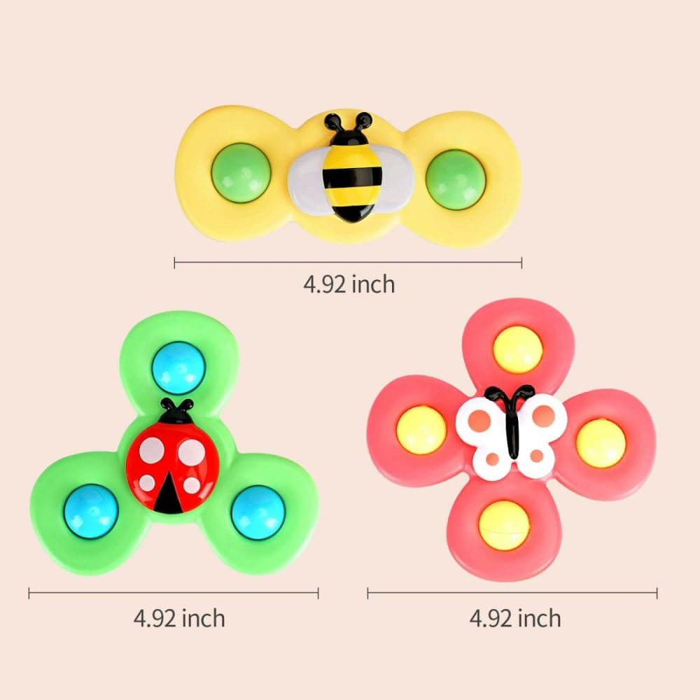 3Pcs Suction Cup Spinner Toys For 1 Year Old Boy Girl|Spinning Top Baby Toys 6 12 18 Months|1 2 Year Old Boy Birthday Gift|Baby Bath Toys For Kids Ages 1-3|Sensory Toys For Toddlers 1-3  |  Spinning Tops All Toys Spinning Tops