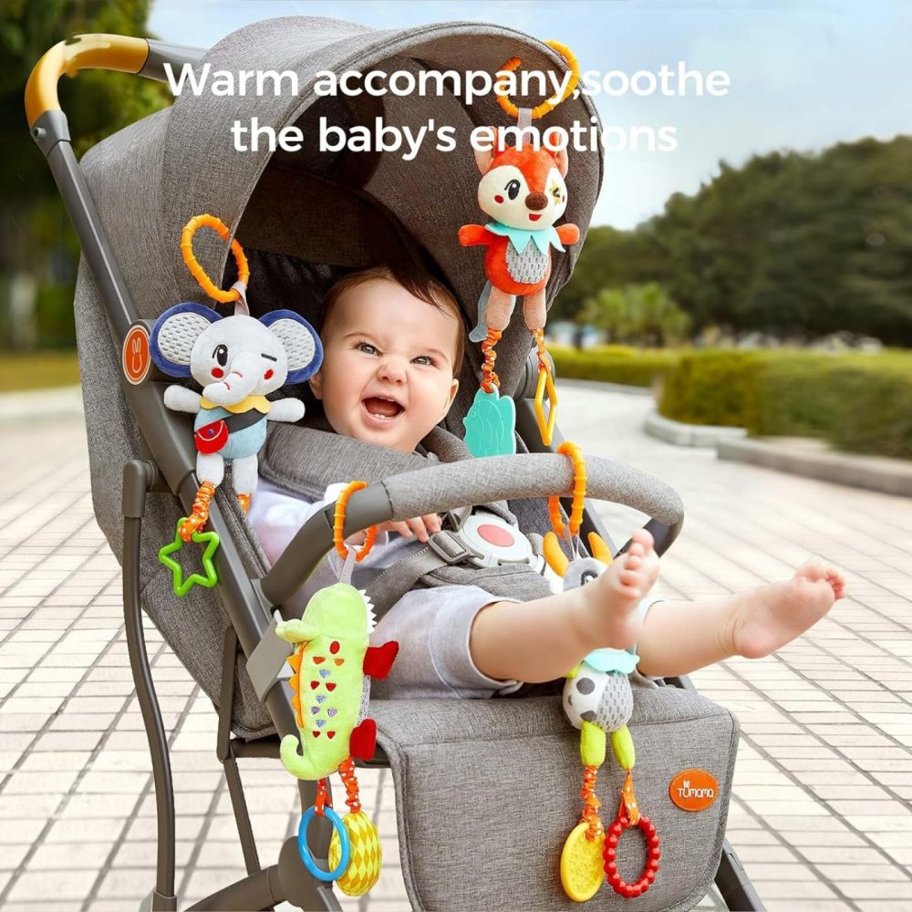 4 Pack Baby Toys For 0 3 6 9 12 Months  Hanging Crib Toys For Newborn Infant Development  Car Seat Stroller Soft Plush Rattles Toy For Babies  |  Car Seat & Stroller Toys All Toys Car Seat & Stroller Toys