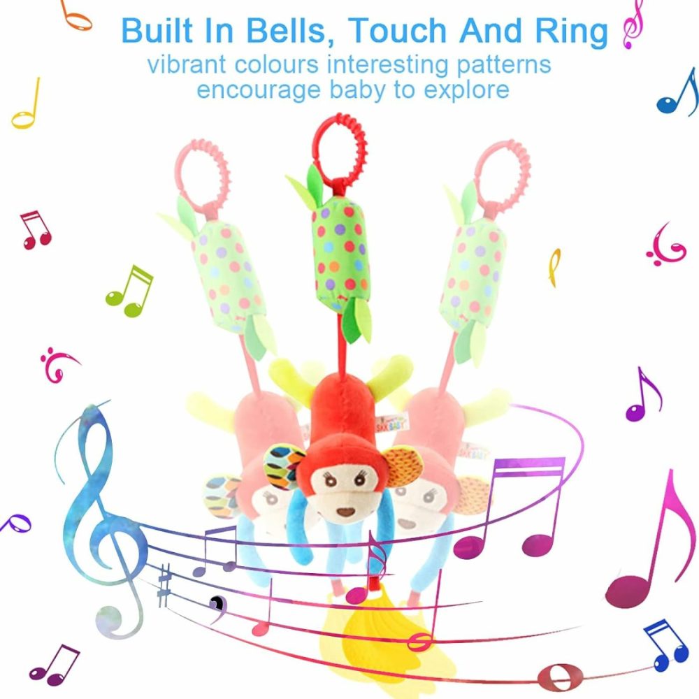 4 Piece Baby Stroller Toy Sensory Musical Toys  Soft Rattles Hanging Plush Activity Crib Car Seat Toys For Babies Boy Girl  |  Car Seat & Stroller Toys All Toys Car Seat & Stroller Toys