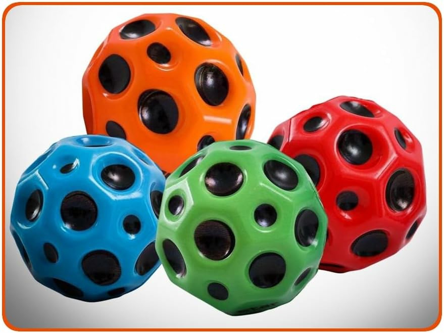 4-Piece Space Ball Set  High Bouncing  Sky Balls  Rubber  Sensory  Stress Relief  Hand-Eye Coordination  Grip And Catch  Kids And Toddlers Fun.  |  Balls All Toys Balls