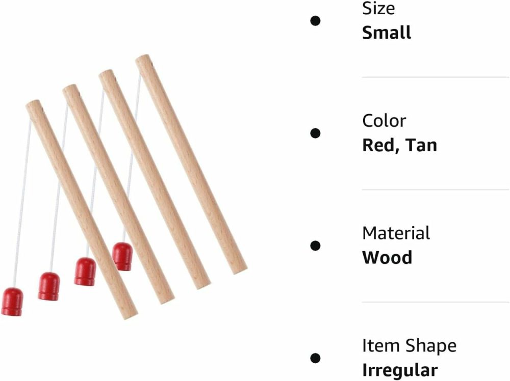 4 Pieces Wooden Magnetic Fishing Poles Magnet Poles Fishing Rod For Wooden Magnetic Fishing Game For Kindergarten Preschool Girl Boy  |  Baby & Toddler Toys All Toys Baby & Toddler Toys