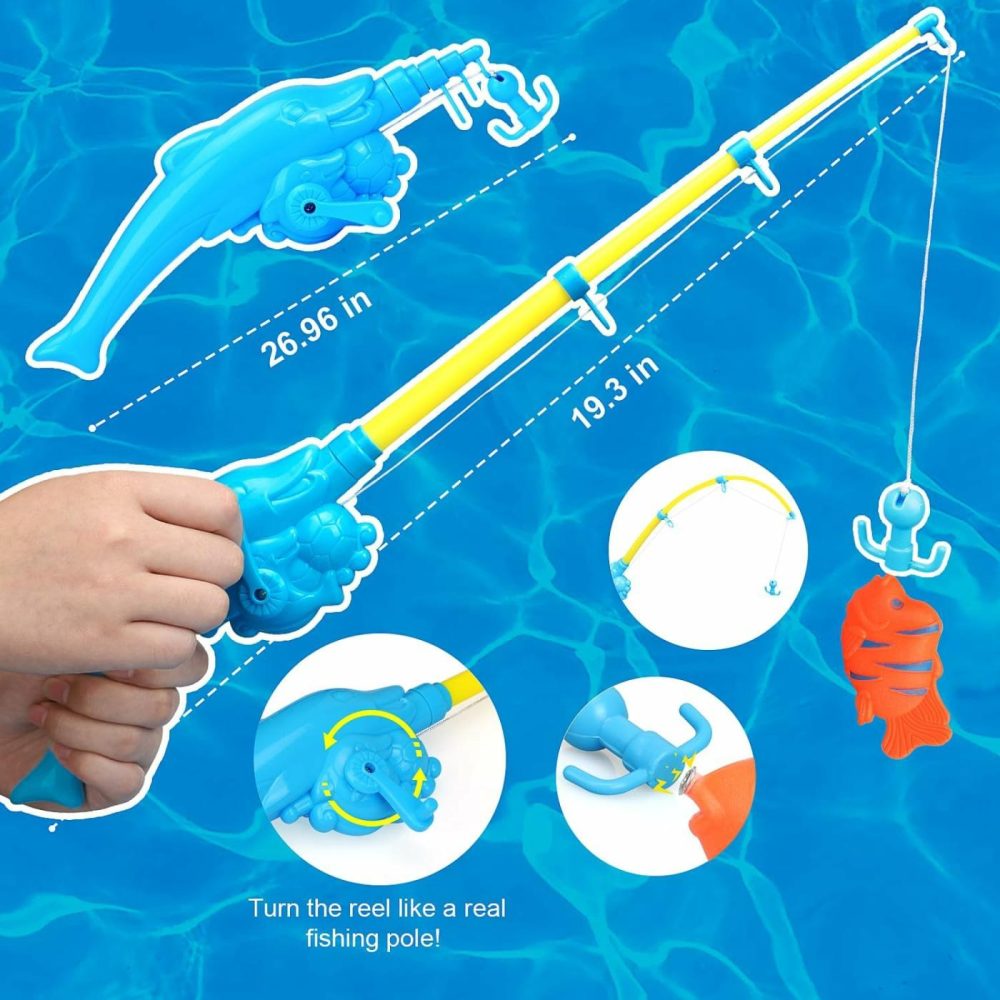 4-Player Magnetic Fishing Game For Kids 3-5  Kids Fishing Pole  Toddler Fishing Pole  Magnetic Fishing Toy  Toddler Bath Toys For Kids  Kids Fishing Rod  Summer Pool Water Fish Toys For Kids  |  Bath Toys All Toys Bath Toys