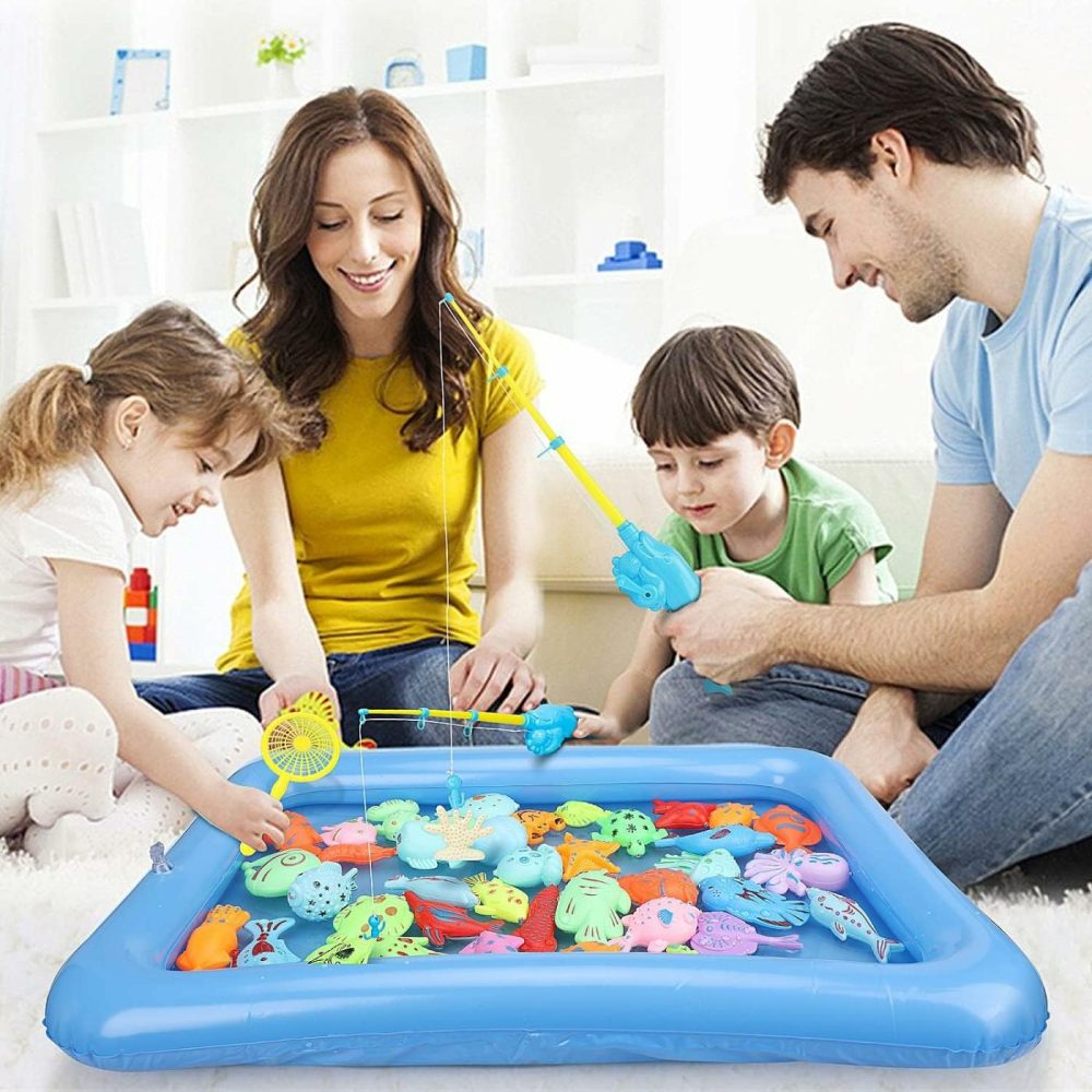 4-Player Magnetic Fishing Game For Kids 3-5  Kids Fishing Pole  Toddler Fishing Pole  Magnetic Fishing Toy  Toddler Bath Toys For Kids  Kids Fishing Rod  Summer Pool Water Fish Toys For Kids  |  Bath Toys All Toys Bath Toys