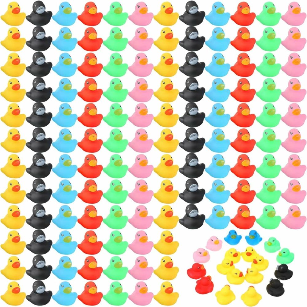 400 Pcs Mini Rubber Ducks  Float Tiny Baby Shower Rubber Ducks  Small Rubber Ducks  Preschool Bath Toy Rubber Duck Party Decoration Fun Squeak Small Duck Pool Toy(Multi Color  1.57 X 1.57 X 1.18 Inch)  |  Bath Toys All Toys Bath Toys