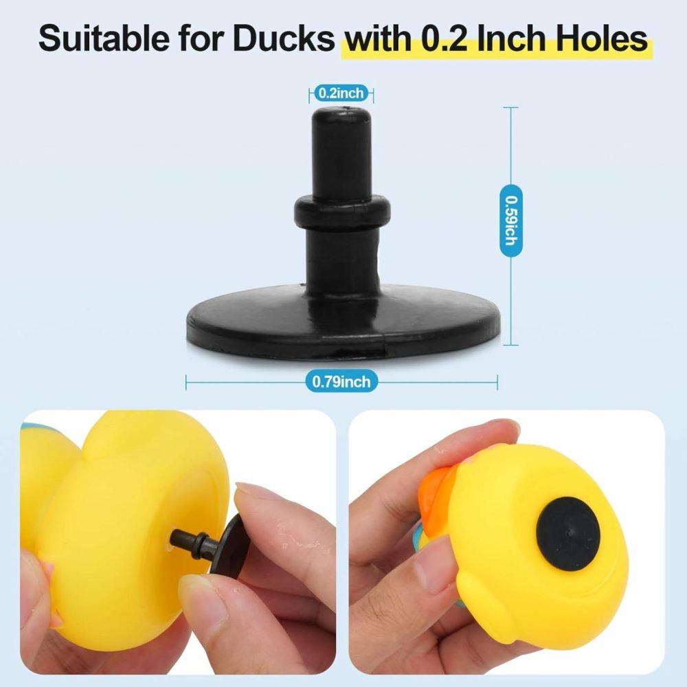 40Pcs Duck Plug – Rubber Duck Mount  Rubber Duck Holder For Jeep Dash And Fixed Display  Duck Stand For Jeep Lover  Black (Excluding Rubber Duck)  |  Bath Toys All Toys Bath Toys