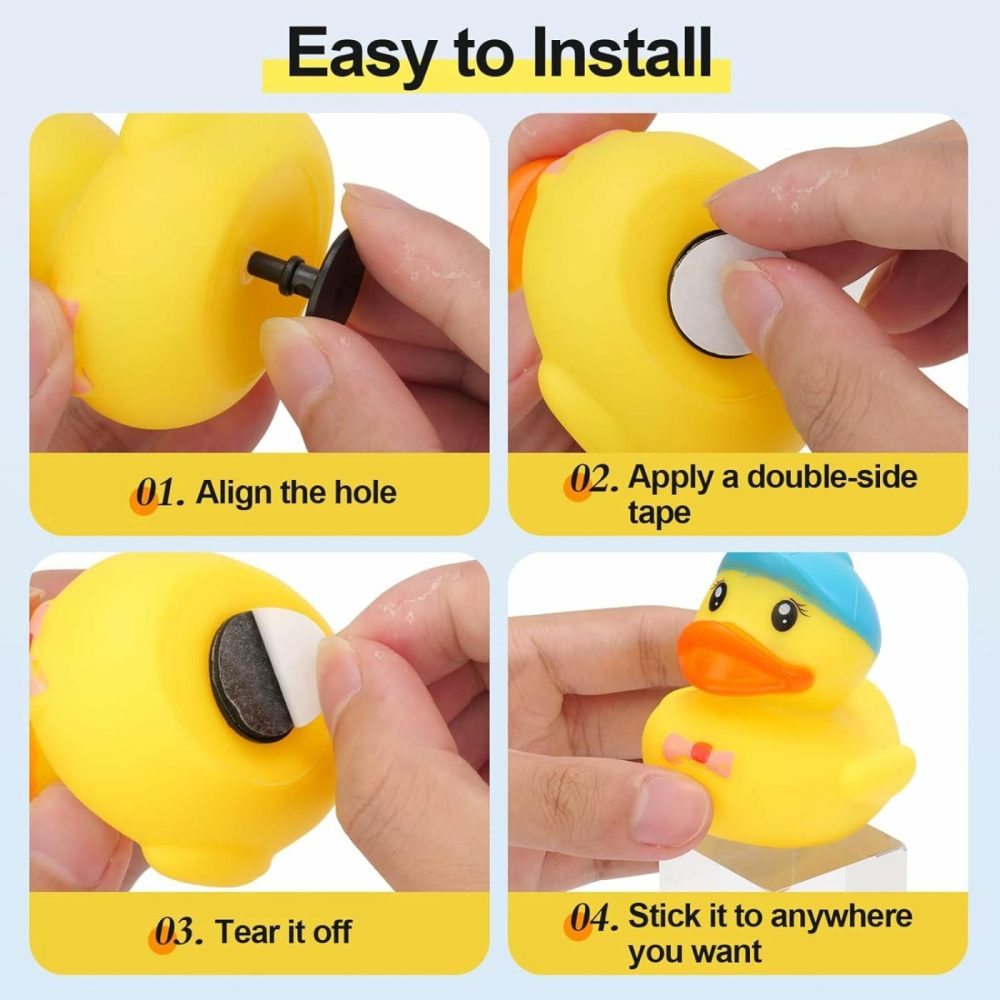 40Pcs Duck Plug – Rubber Duck Mount  Rubber Duck Holder For Jeep Dash And Fixed Display  Duck Stand For Jeep Lover  Black (Excluding Rubber Duck)  |  Bath Toys All Toys Bath Toys