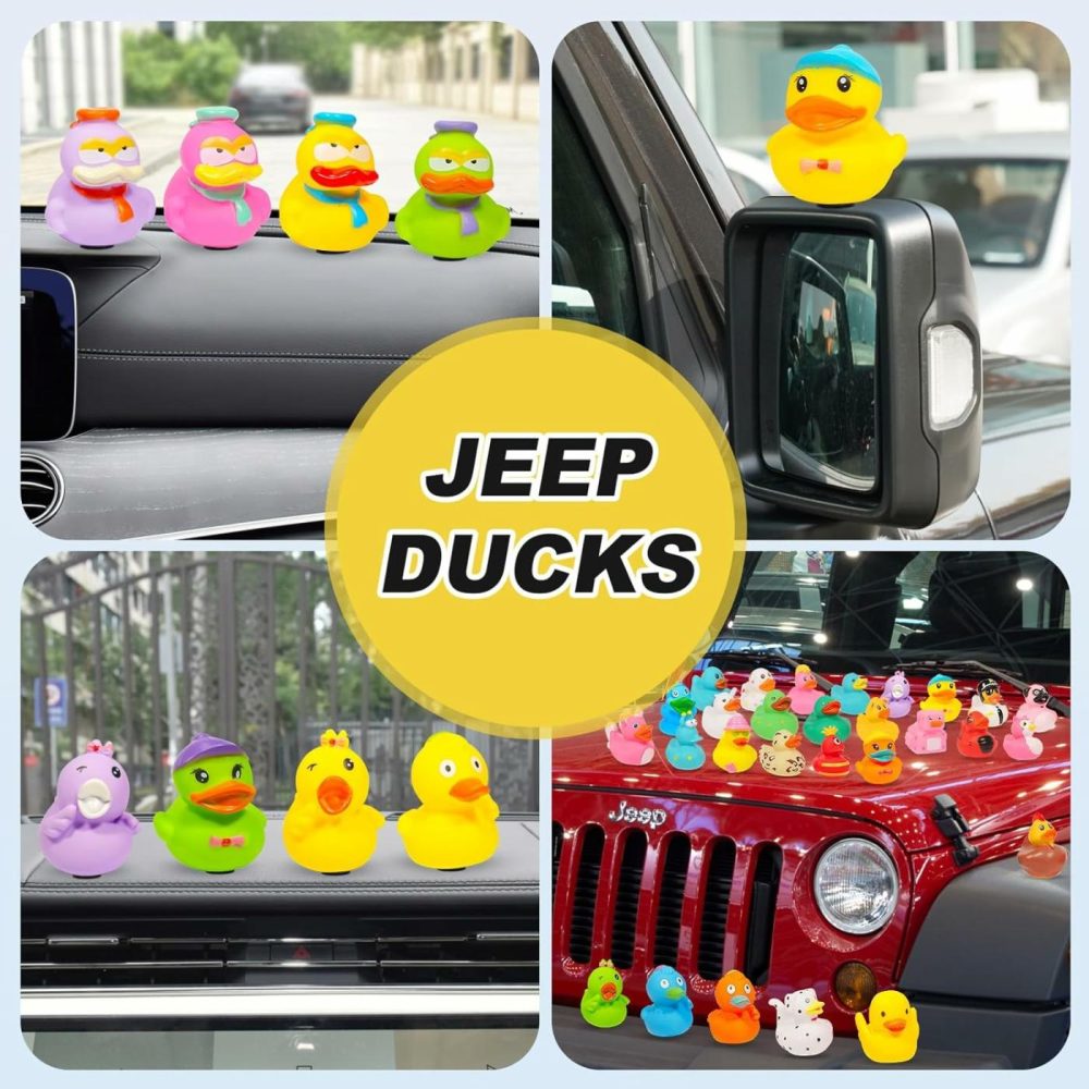 40Pcs Duck Plug – Rubber Duck Mount  Rubber Duck Holder For Jeep Dash And Fixed Display  Duck Stand For Jeep Lover  Black (Excluding Rubber Duck)  |  Bath Toys All Toys Bath Toys