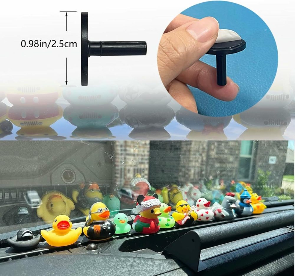 40Pcs Duck Plug – Rubber Duck Mount,Flock Locker Rubber Duck Holder For Jeep Dash And Fixed Display,Gift For Jeep Lover,Black（Excluding Rubber Duck）  |  Bath Toys All Toys Bath Toys