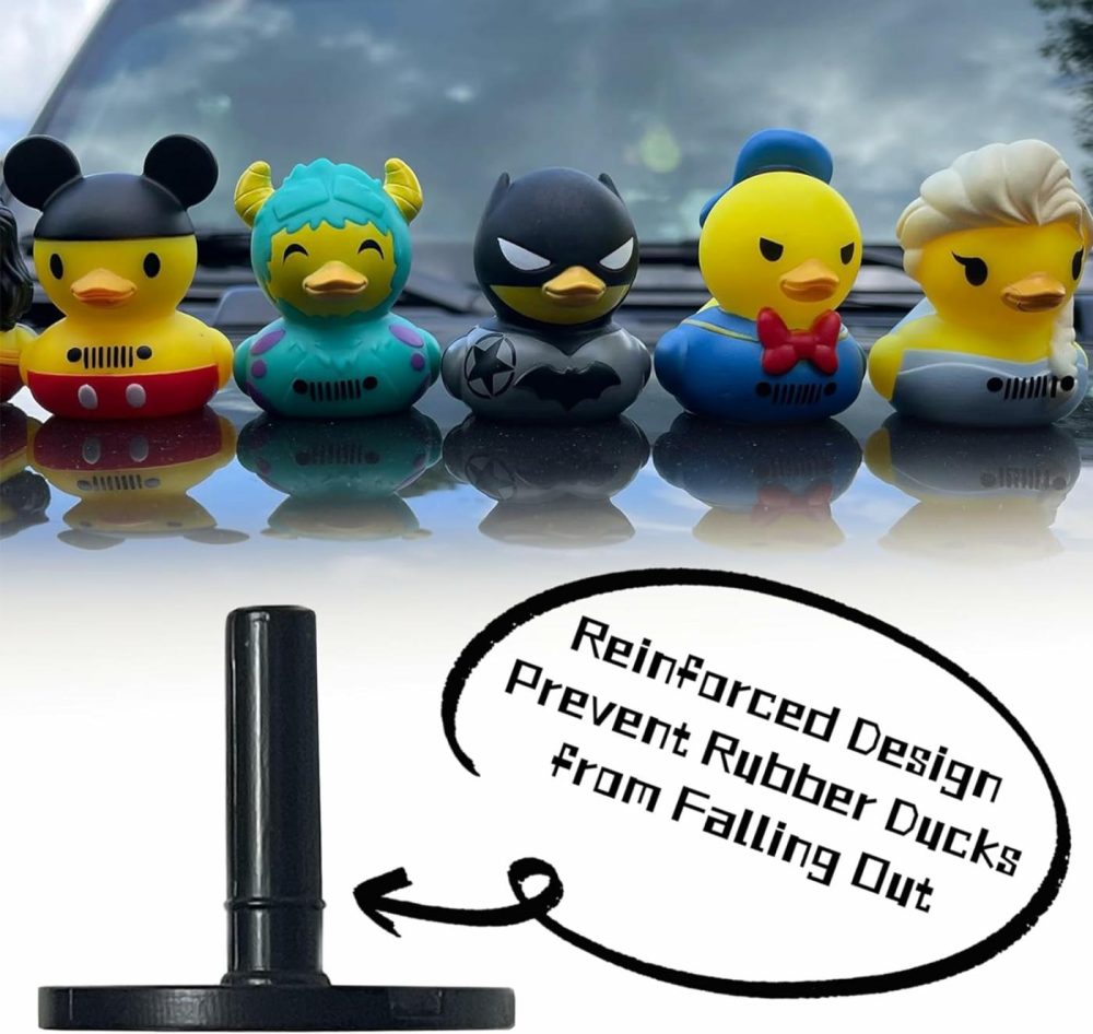 40Pcs Duck Plug – Rubber Duck Mount,Flock Locker Rubber Duck Holder For Jeep Dash And Fixed Display,Gift For Jeep Lover,Black（Excluding Rubber Duck）  |  Bath Toys All Toys Bath Toys