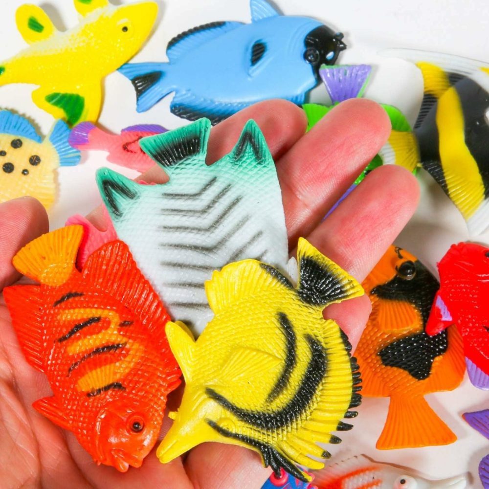 48 Pcs Toy Fish Tropical Fish Figure Play Set Plastic Sea Animals Themed Party Favors For Kids Toddlers Bath Toys (Style 2)  |  Bath Toys All Toys Bath Toys