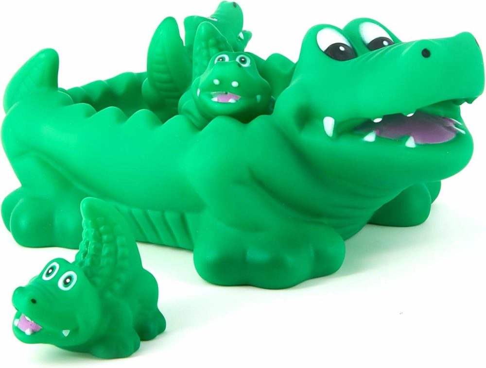 4Pc Alligator Bath Play Set  One Large With 3 Baby Alligators Bathtime Toys  |  Bath Toys All Toys Bath Toys