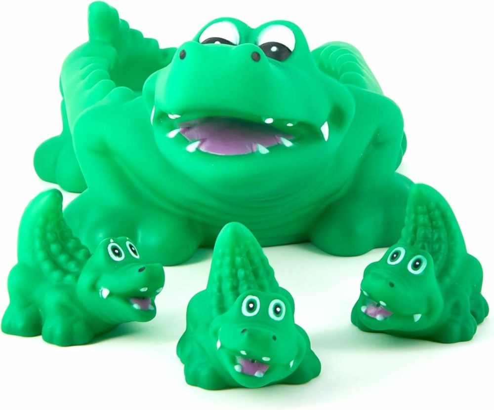 4Pc Alligator Bath Play Set  One Large With 3 Baby Alligators Bathtime Toys  |  Bath Toys All Toys Bath Toys