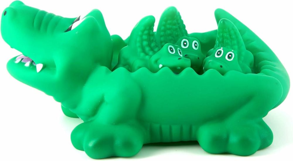 4Pc Alligator Bath Play Set  One Large With 3 Baby Alligators Bathtime Toys  |  Bath Toys All Toys Bath Toys