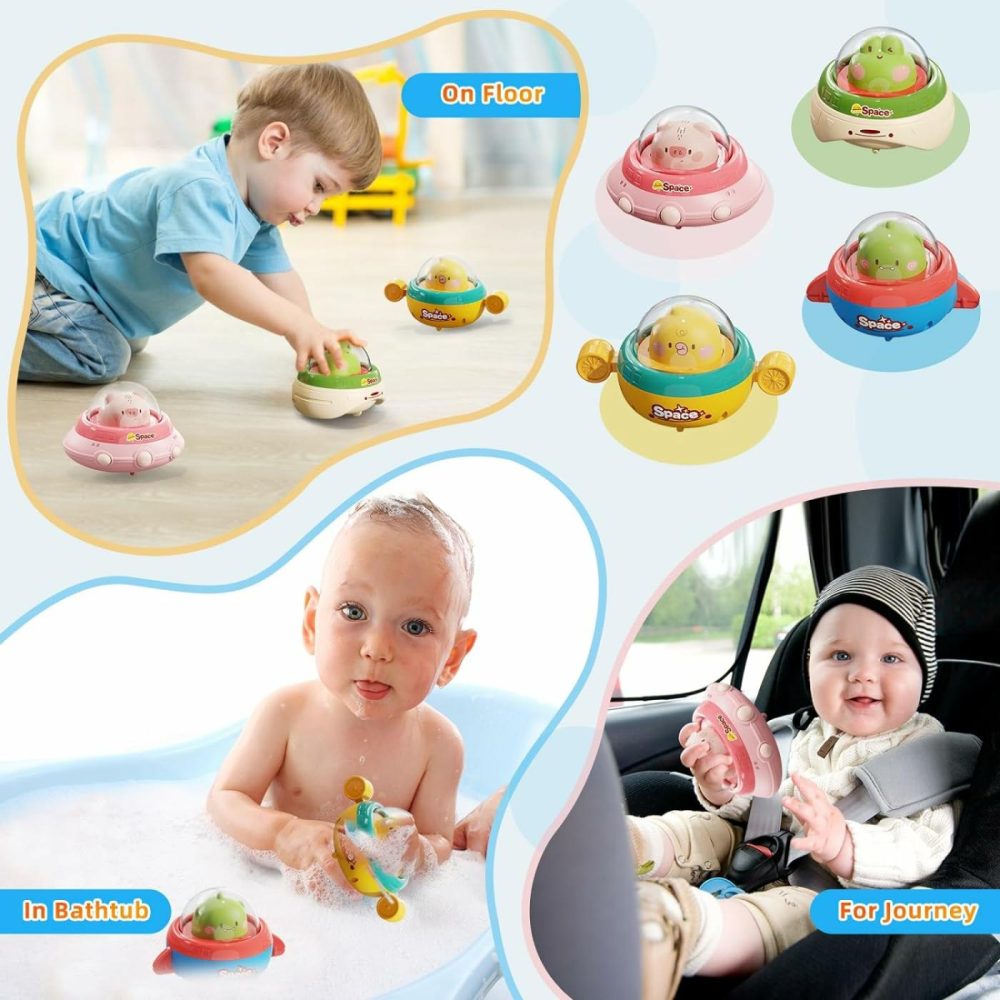 4Pcs Animal Toy Cars For Toddlers 1-3,Press And Go Car Toys For Ages 0-2,Spaceship 1 Year Old Boy Toys,First Birthday Gift Infant Car Toys For 1 Year Old Boy And Girl  |  Push & Pull Toys All Toys Push & Pull Toys