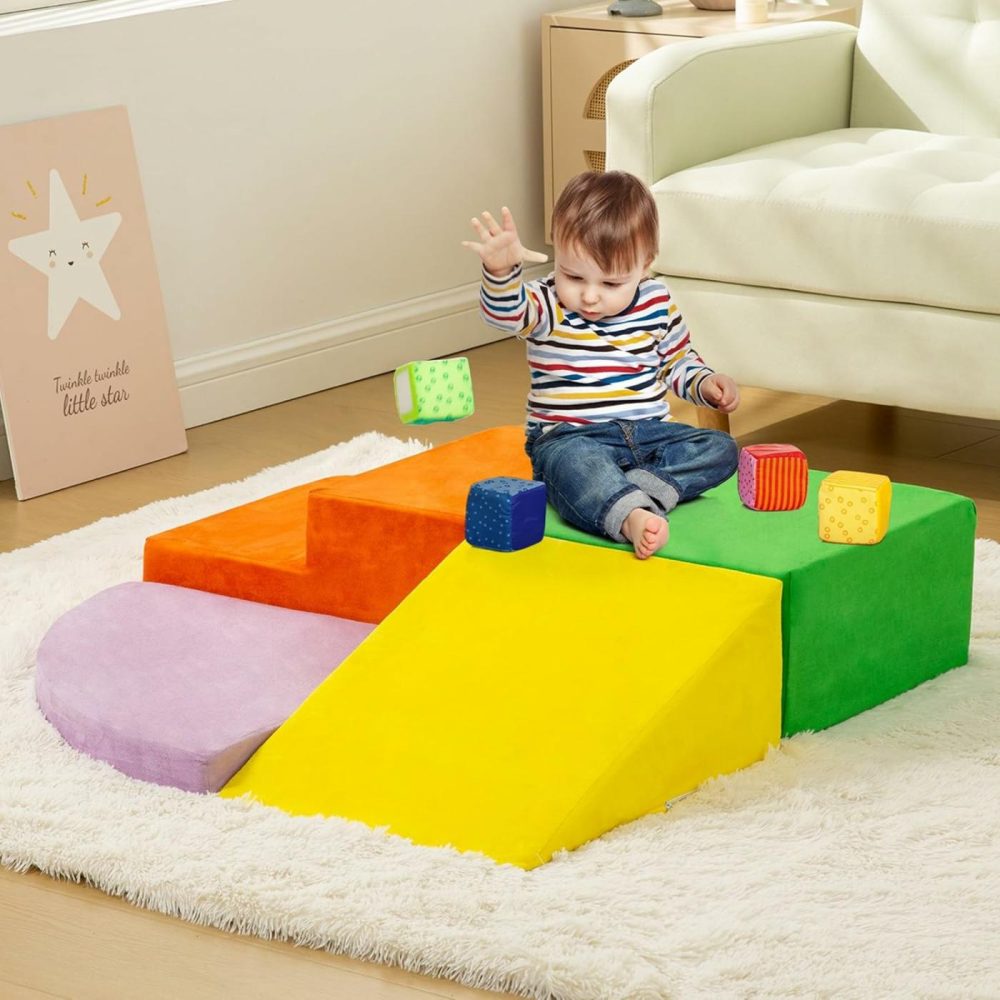 4Pcs Climb & Crawl Foam Block Play Set,Toddler Modular Foam Climbing Blocks,Interactive Kids Soft Building Blocks Toy Set,Indoor Climb And Slide Game Set,Educational Children Climbing Toys  |  Indoor Climbers & Play Structures All Toys Indoor Climbers & Play Structures