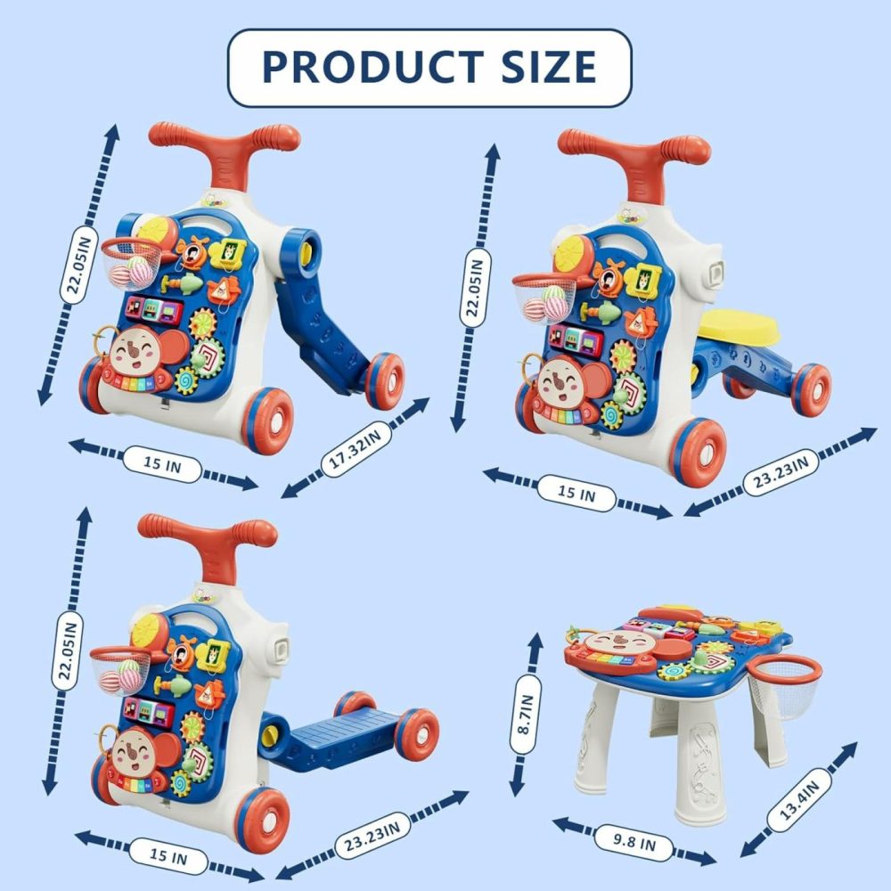 5 In 1 Baby Push Walker For Baby Boy  Activity Center Learning To Walk  Sit To Stand  Early Learning Push Toys For Infant 12 Months  Walking Toys Gift For Toddler Boys  Blue  |  Push & Pull Toys All Toys Push & Pull Toys