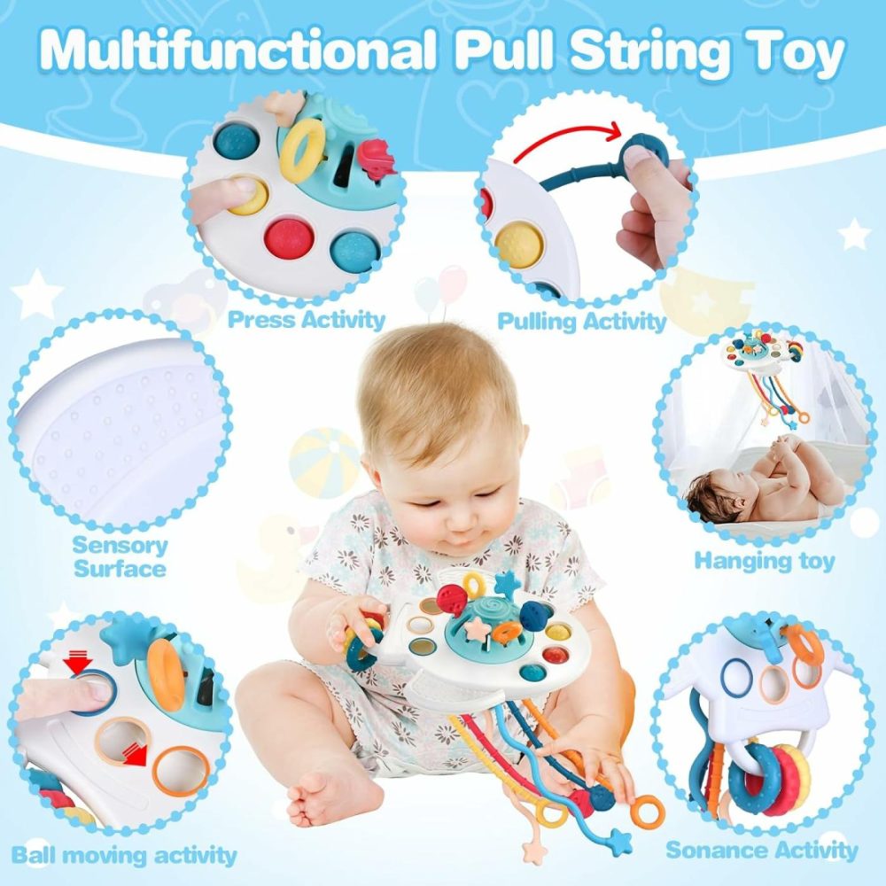 5 In 1 Montessori Toys For Babies 0-3-6-12 Months  Soft Baby Teething Toys  Sensory Bin Toy  Stacking Building Blocks & Rings For Infants,Developmental Toys For Toddler,Gift For Baby 12-18 Months  |  Sorting & Stacking Toys All Toys Sorting & Stacking Toys