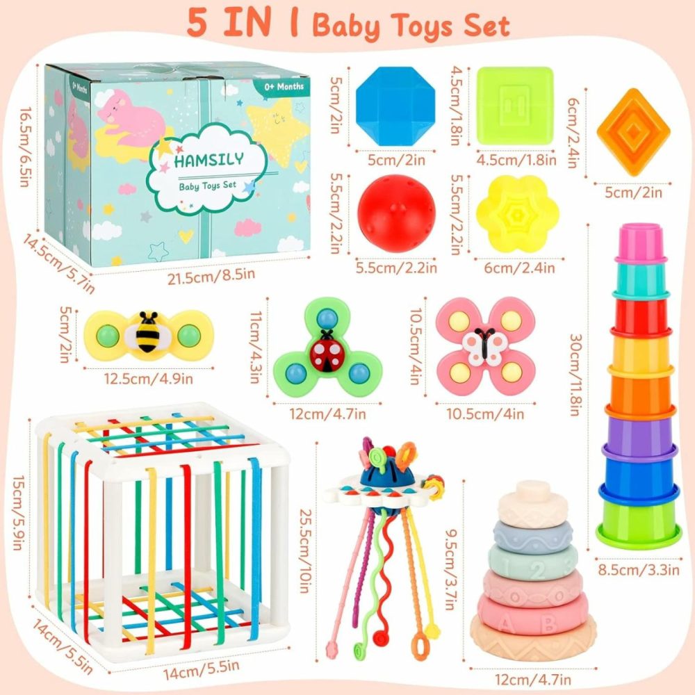 5 In 1 Montessori Toys Gift Set For Babies 0-18 Months – Sensory Learning Activities  |  Sorting & Stacking Toys All Toys Sorting & Stacking Toys