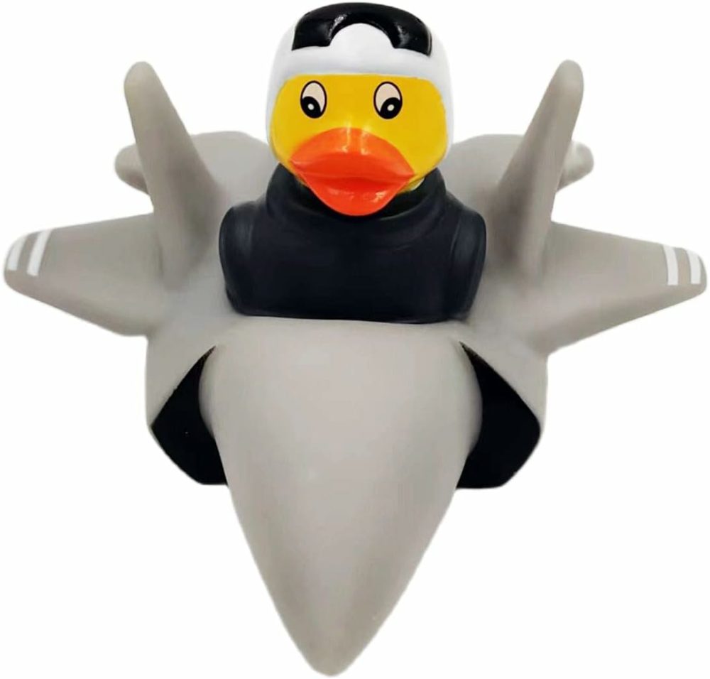 5″ L Air Force Rubber Duck That Float Upright Mighty Us Air Force Modern F35 Special Rubber Ducky Birthday Baby Shower Party Us Patriotic Themed General Gift Bathtub Bath Toy  |  Bath Toys All Toys Bath Toys