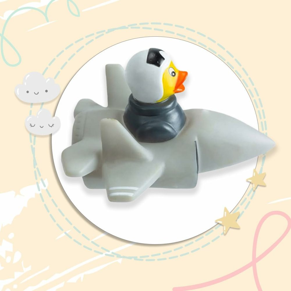 5″ L Air Force Rubber Duck That Float Upright Mighty Us Air Force Modern F35 Special Rubber Ducky Birthday Baby Shower Party Us Patriotic Themed General Gift Bathtub Bath Toy  |  Bath Toys All Toys Bath Toys