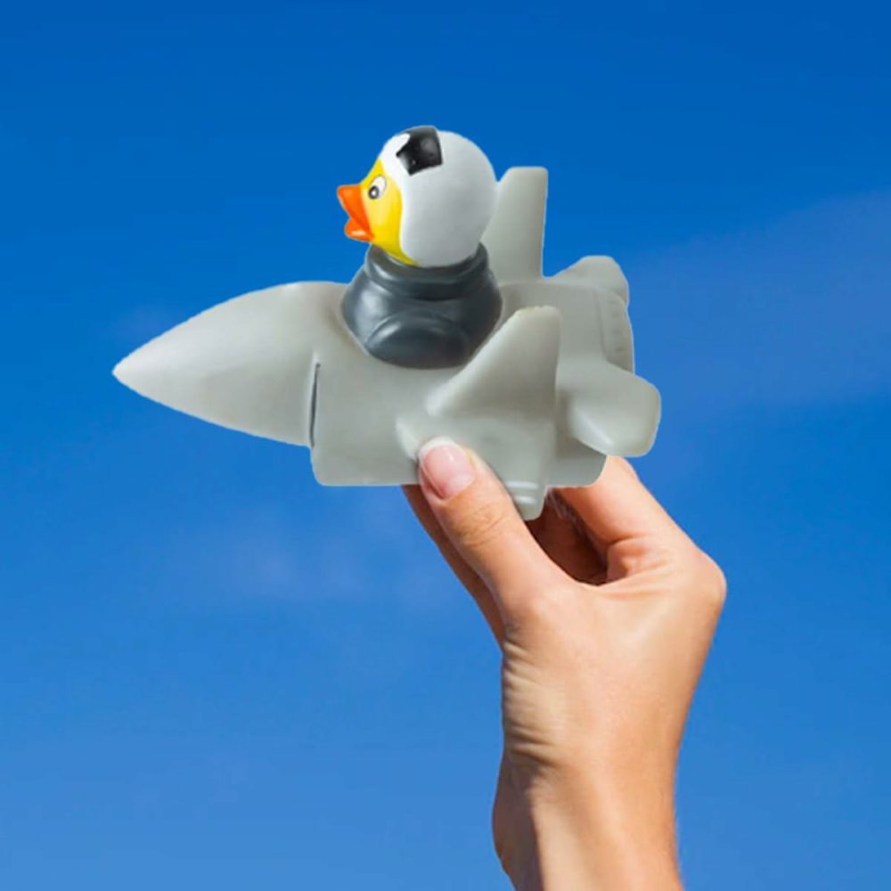 5″ L Air Force Rubber Duck That Float Upright Mighty Us Air Force Modern F35 Special Rubber Ducky Birthday Baby Shower Party Us Patriotic Themed General Gift Bathtub Bath Toy  |  Bath Toys All Toys Bath Toys