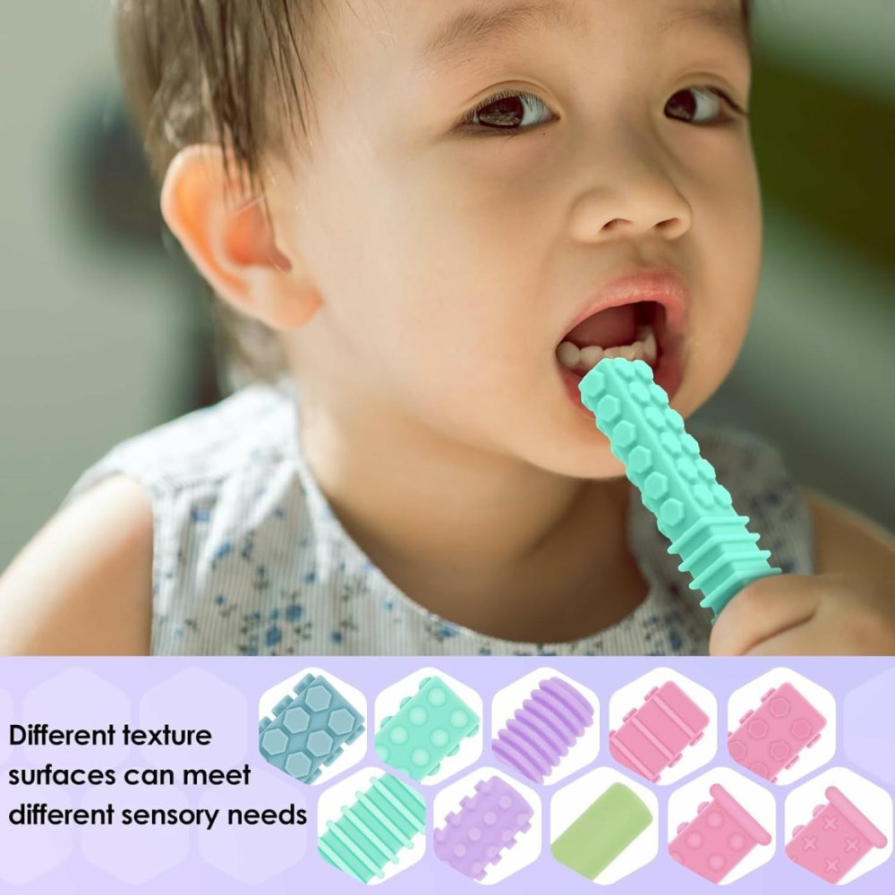 5 Pack Sensory Chew Toys For Autistic Children  Silicone Chewy Tubes Teething Tubes For Autism  Adhd  Spd  Chewies With Special Needs  Oral Motor Chewy Tool For Sensory Kids  |  Teethers All Toys 4 Colors