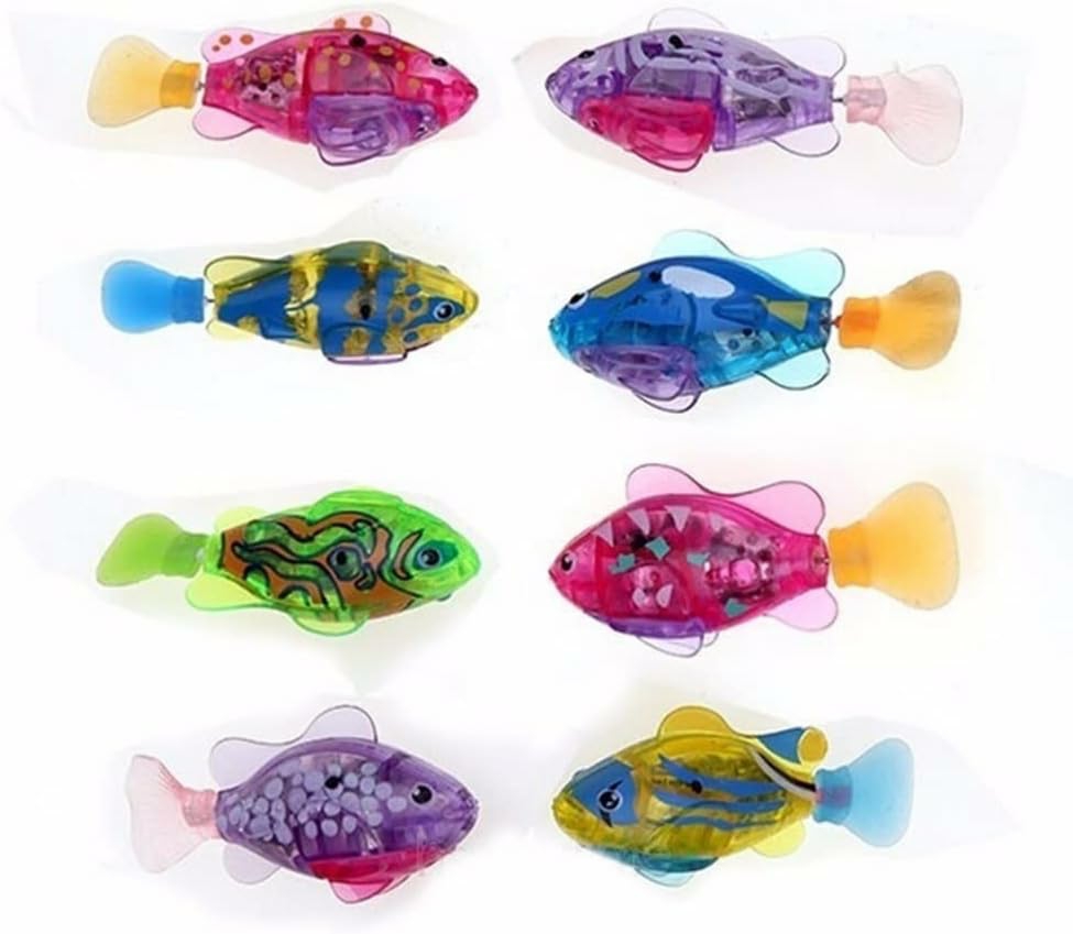 5 Pcs Electronic Fish Baby Summer Bath Toy Pet Cat Toys Swimming Robot Fish With Led Light Water Swim Pool Bathtub Toys Christmas Birthday Gifts  |  Bath Toys All Toys Bath Toys