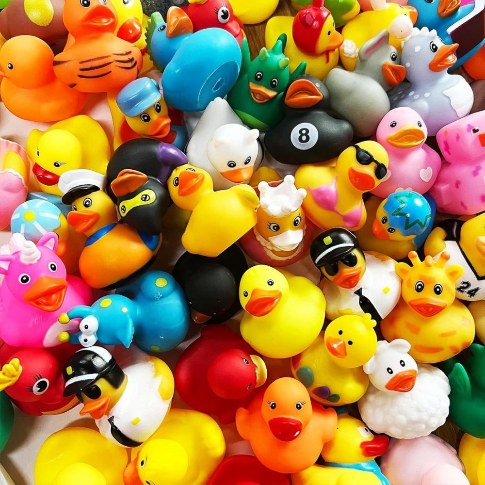 50 Pack Rubber Ducks In Bulk,Assortment Duckies For Jeep Ducking Floater Duck Bath Toys Party Favors  |  Bath Toys All Toys Bath Toys