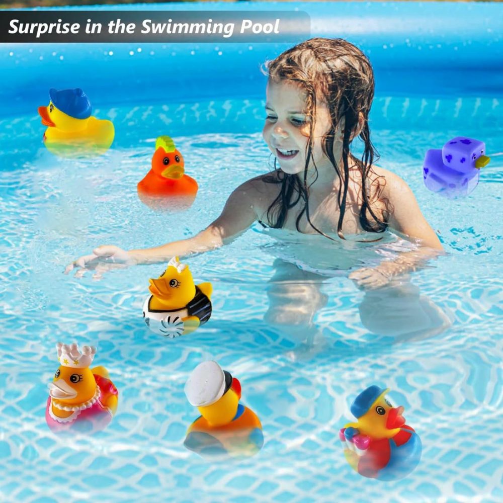 50 Pack Rubber Ducks In Bulk,Assortment Duckies For Jeep Ducking Floater Duck Bath Toys Party Favors  |  Bath Toys All Toys Bath Toys