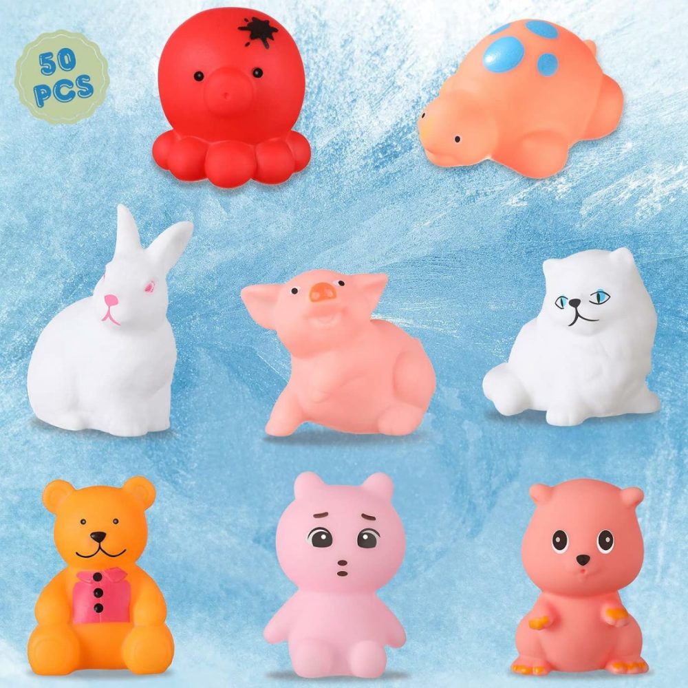 50 Pcs Baby Bath Toys Bulk Infant Bath Toys Water Float Squeak Rubber Animal Toys Bathtub Pool Toy For Toddlers Kids Bath Time Shower Party Favors Birthday Gifts  Random Style  |  Bath Toys All Toys Bath Toys