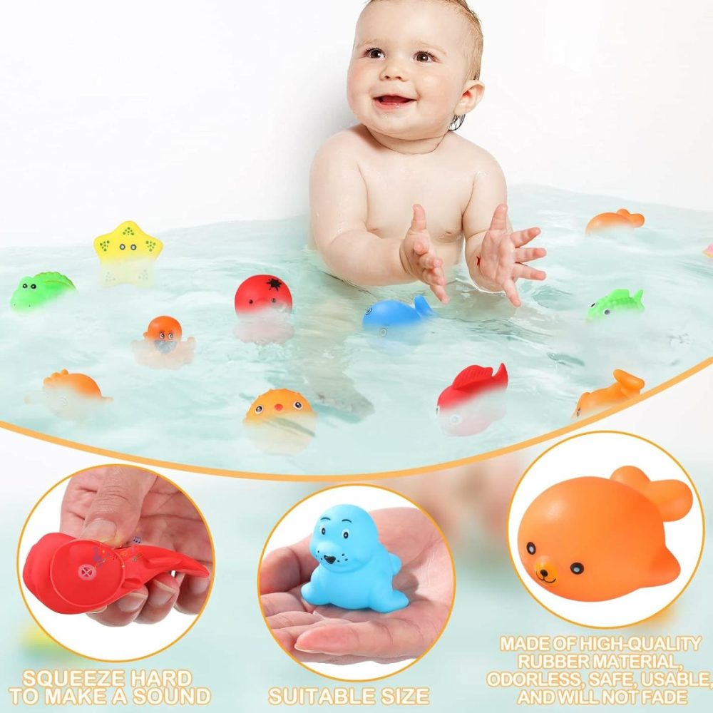 50 Pcs Baby Bath Toys Bulk Infant Bath Toys Water Float Squeak Rubber Animal Toys Bathtub Pool Toy For Toddlers Kids Bath Time Shower Party Favors Birthday Gifts  Random Style  |  Bath Toys All Toys Bath Toys