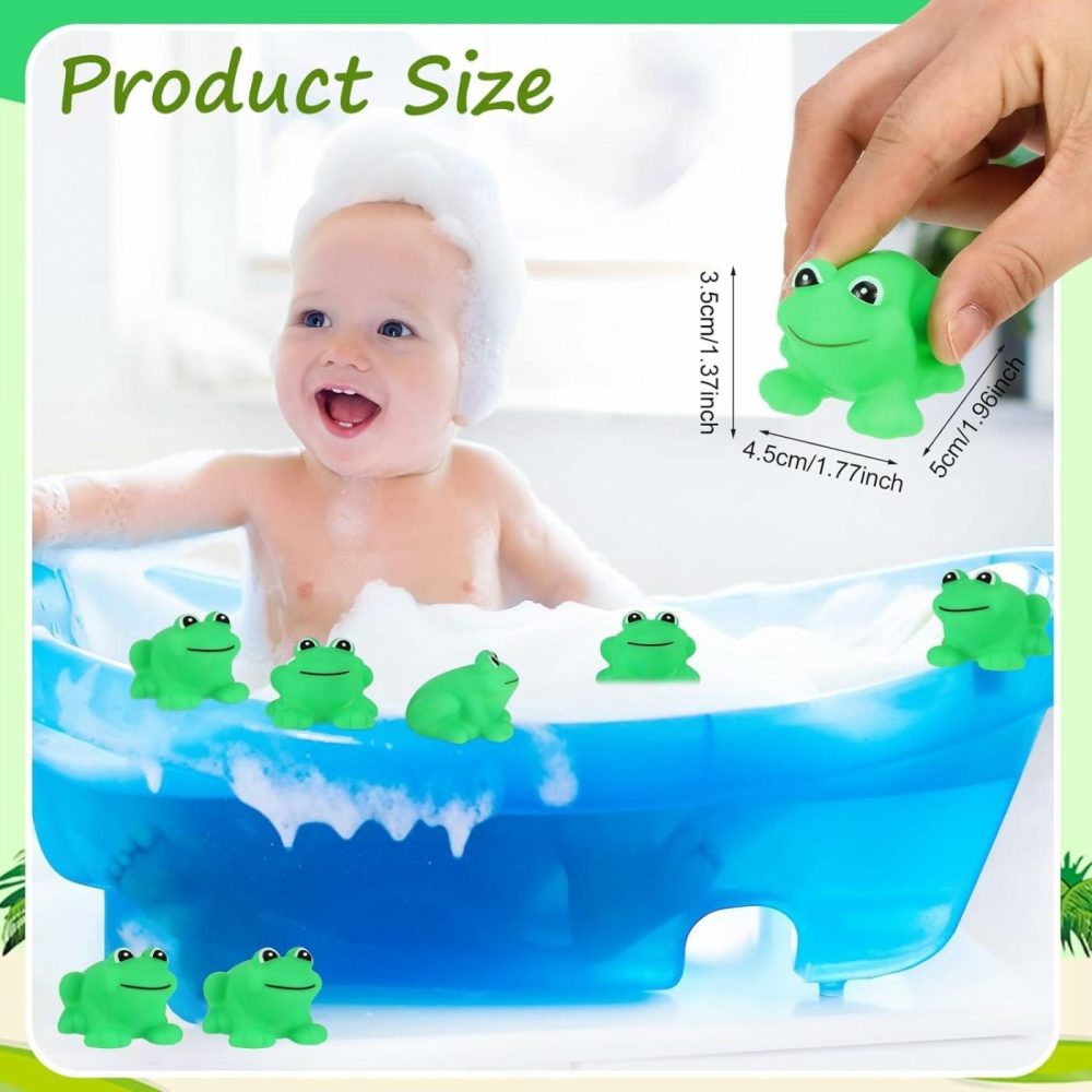 50 Pcs Rubber Frogs Squeak And Floating Green Frog Bath Toys Swimming Bathtub Shower Frog Toys Miniature Frogs For Boys And Girls Baby Shower Birthday Gifts  |  Bath Toys All Toys Bath Toys