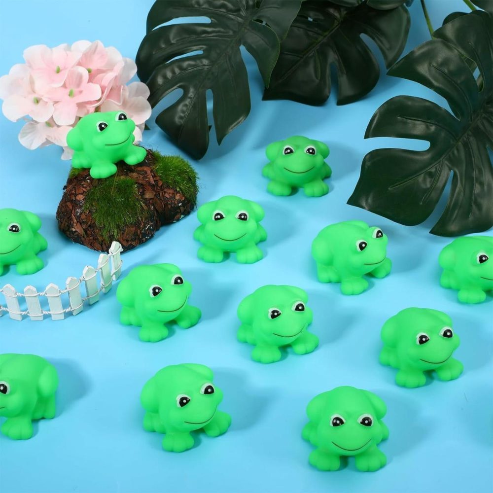 50 Pcs Rubber Frogs Squeak And Floating Green Frog Bath Toys Swimming Bathtub Shower Frog Toys Miniature Frogs For Boys And Girls Baby Shower Birthday Gifts  |  Bath Toys All Toys Bath Toys