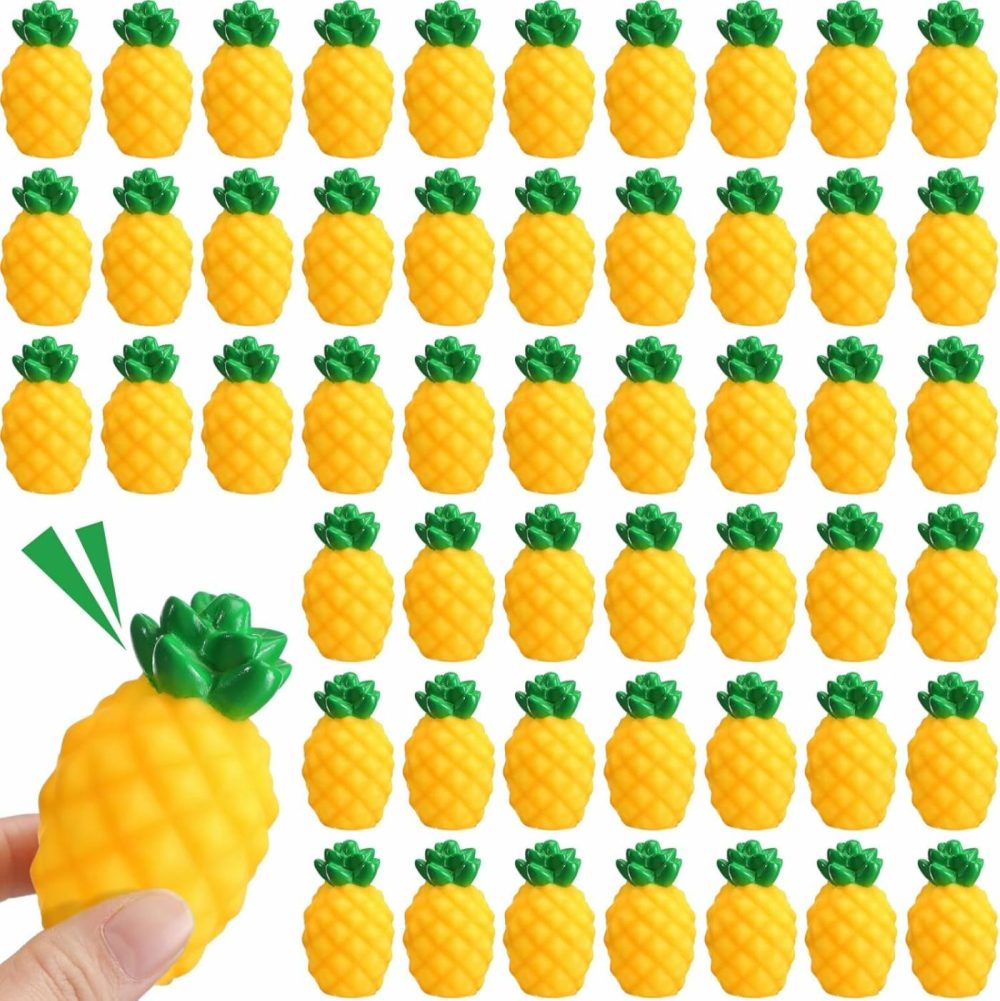 50 Pcs Rubber Pineapple Bath Toy Bulk Mini Pineapple Toys Pineapple Bathtub Toys For Baby Float Squeak Toys For Summer Pool Parties Party Baby Shower Decoration  |  Bath Toys All Toys Bath Toys