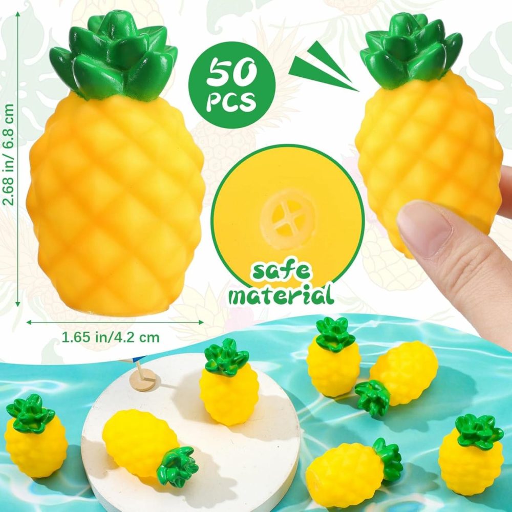 50 Pcs Rubber Pineapple Bath Toy Bulk Mini Pineapple Toys Pineapple Bathtub Toys For Baby Float Squeak Toys For Summer Pool Parties Party Baby Shower Decoration  |  Bath Toys All Toys Bath Toys