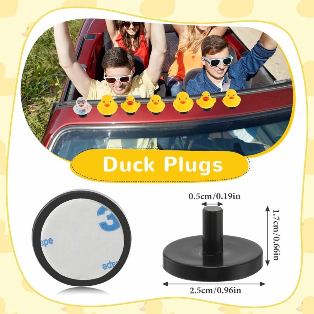 50 Pieces Duck Plug Rubber Duck Mount Black Plastic Rubber Duck Holder For Fixed Display Car Dashboard Bath Duck Accessories  Rubber Ducks Not Included  |  Bath Toys All Toys Bath Toys