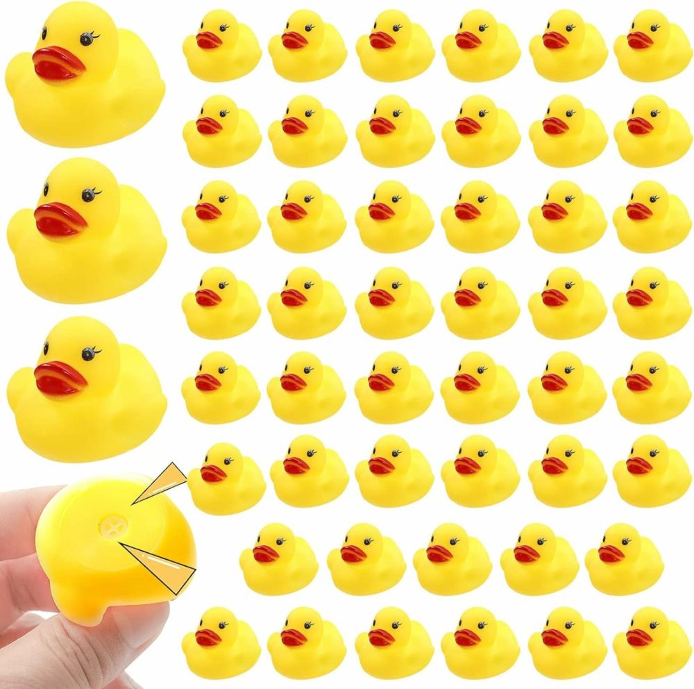 50-Pieces Float & Squeak Mini Rubber Duck Baby Bath Ducky Sound Shower Toys For Kids  |  Bath Toys All Toys Bath Toys