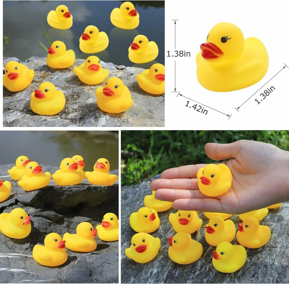 50-Pieces Float & Squeak Mini Rubber Duck Baby Bath Ducky Sound Shower Toys For Kids  |  Bath Toys All Toys Bath Toys