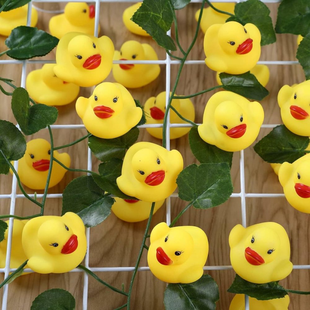 50-Pieces Float & Squeak Mini Rubber Duck Baby Bath Ducky Sound Shower Toys For Kids  |  Bath Toys All Toys Bath Toys