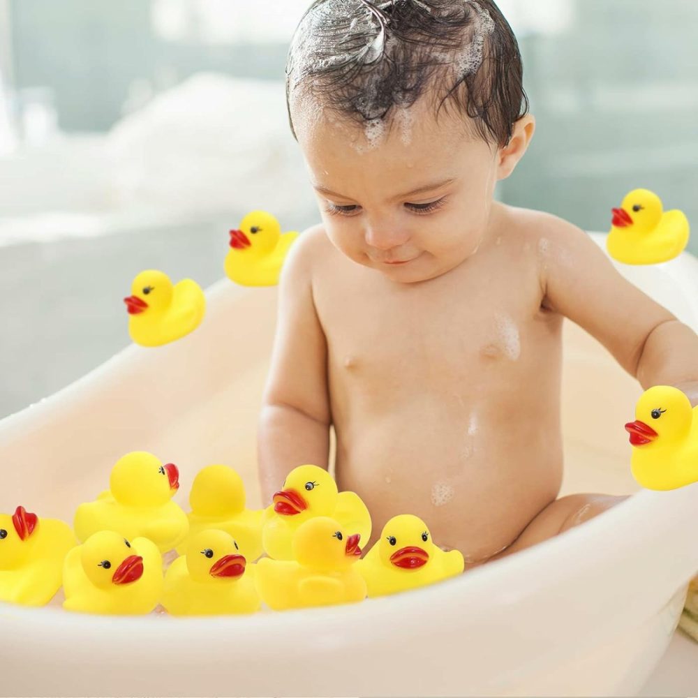 50-Pieces Float & Squeak Mini Rubber Duck Baby Bath Ducky Sound Shower Toys For Kids  |  Bath Toys All Toys Bath Toys