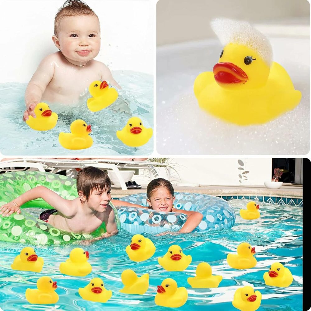 50-Pieces Float & Squeak Mini Rubber Duck Baby Bath Ducky Sound Shower Toys For Kids  |  Bath Toys All Toys Bath Toys